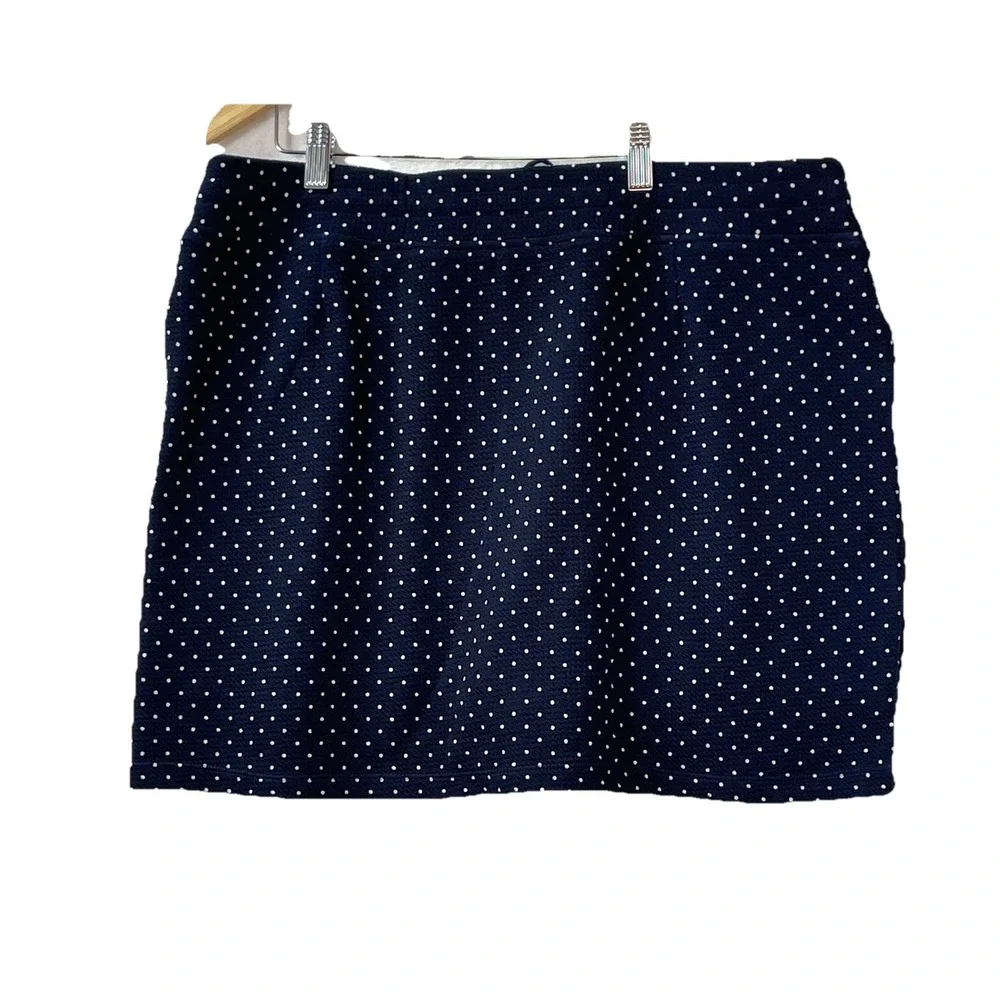 Attyre New York Womens Skort Sz 16 Navy Drawstring Waist‎ Stretchy Pockets